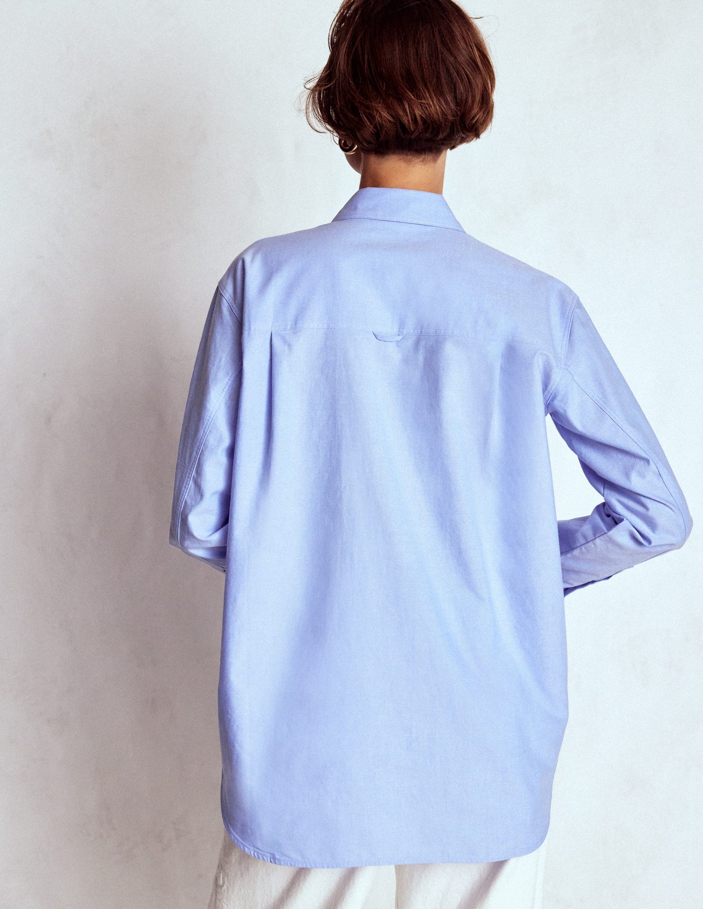 Sadie Relaxed Cotton Shirt-Blue Oxford