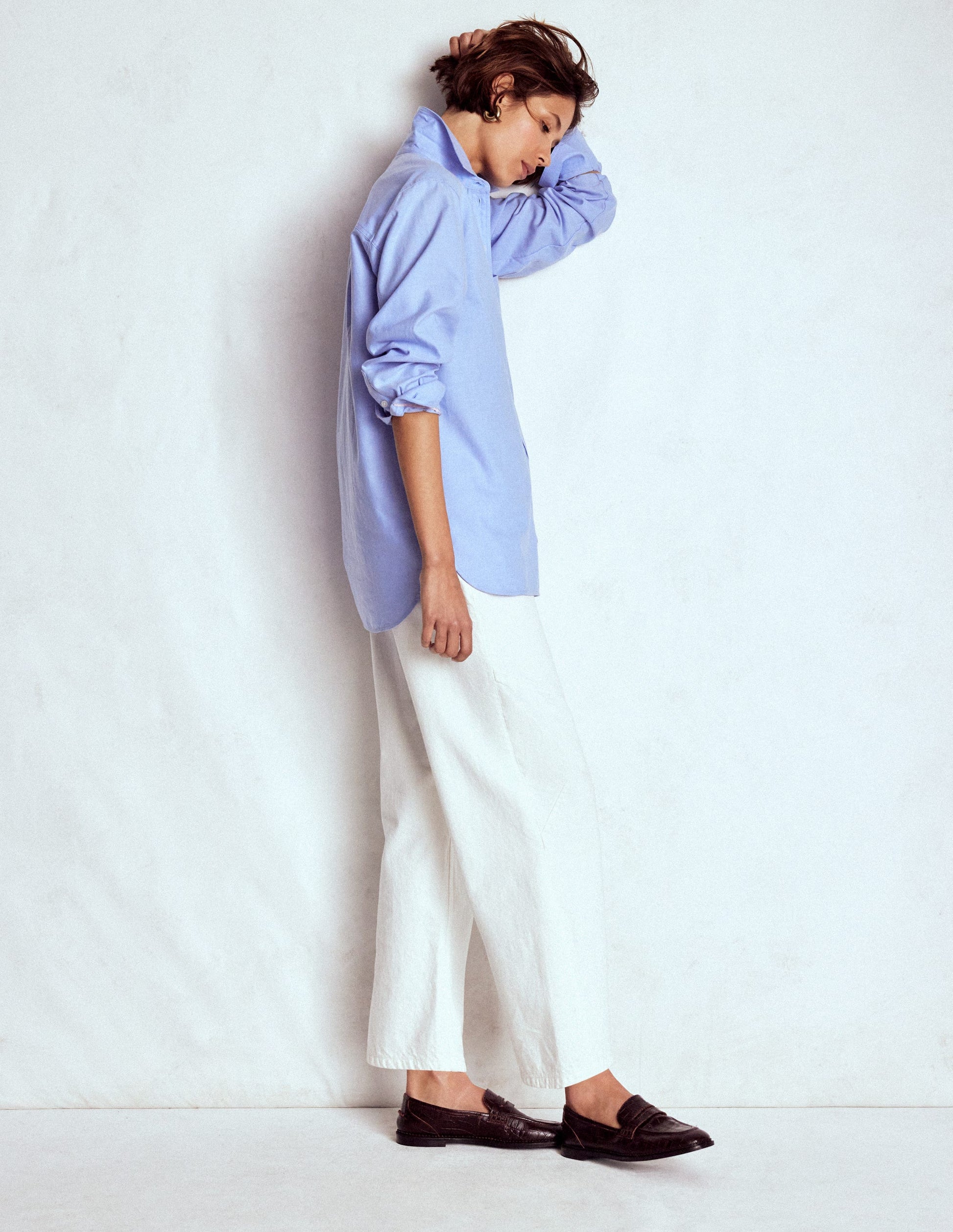 Sadie Relaxed Cotton Shirt-Blue Oxford-6