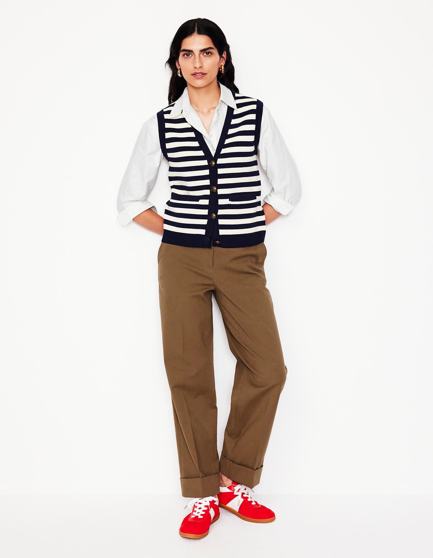 Sadie Relaxed Cotton Shirt-White Oxford-6