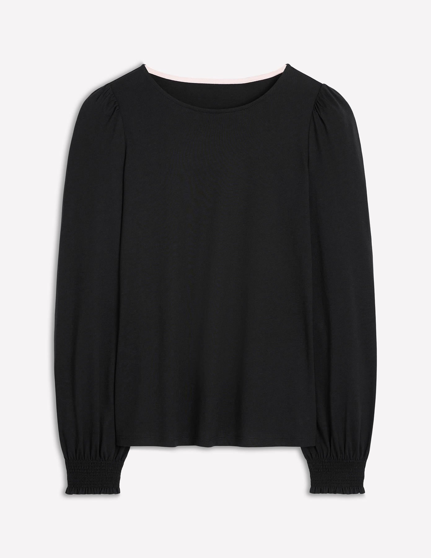 Smocked Cuff Supersoft Top-Black - Image 5
