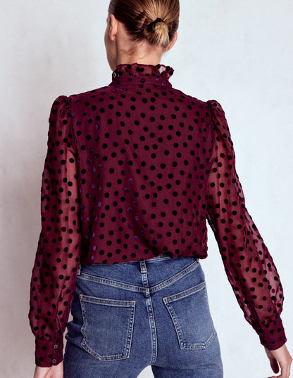 Sasha Devore Velvet Top-Deep Wisteria Spot-3