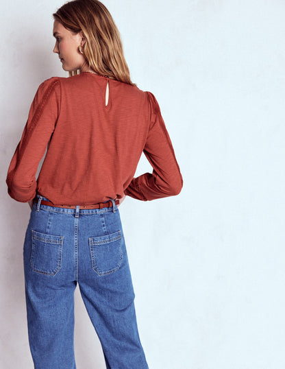 Imi Jersey Trim Top-Barn Red-3