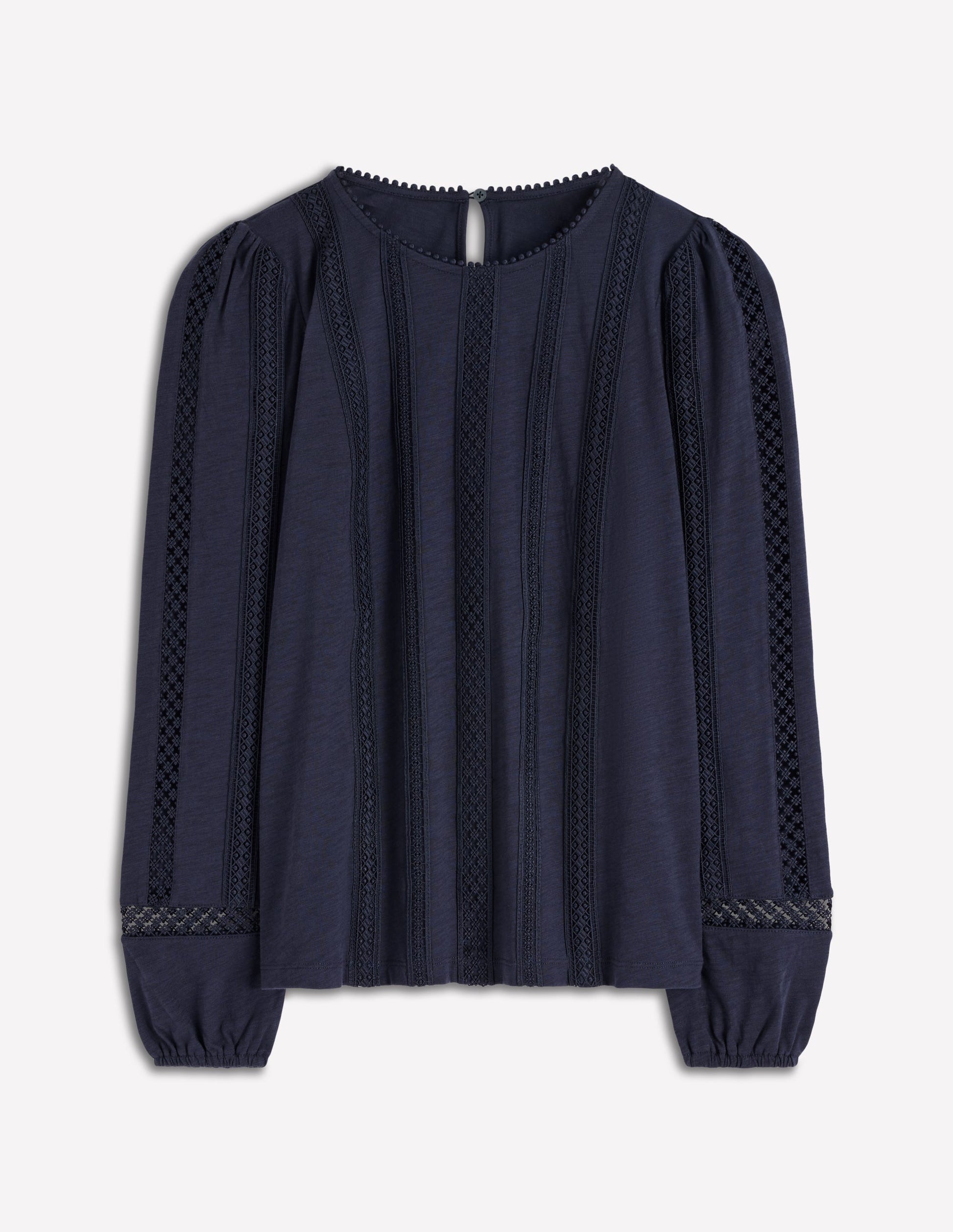 Imi Jersey Trim Top-Navy-6