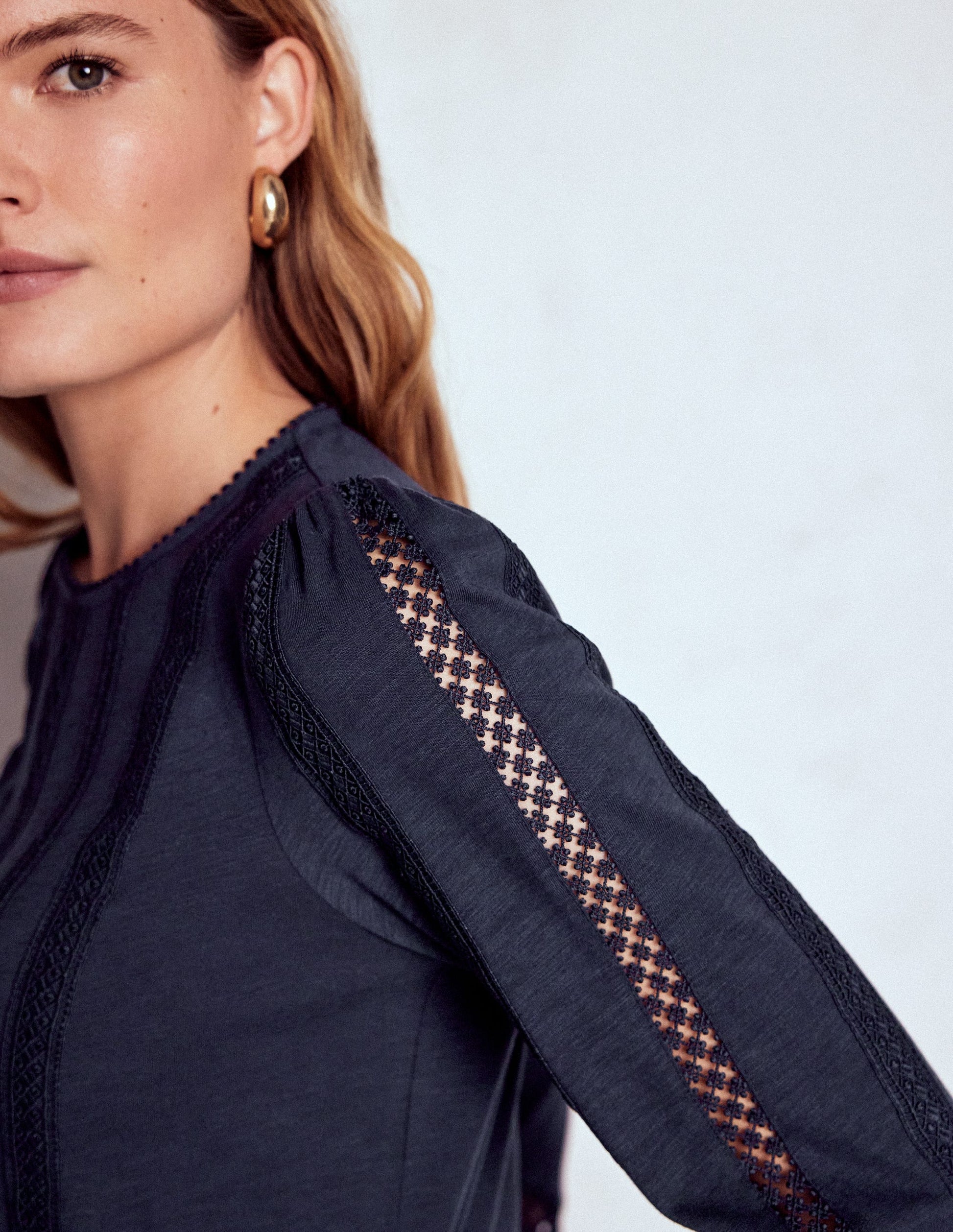 Imi Jersey Trim Top-Navy-2