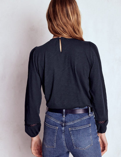 Imi Jersey Trim Top-Navy-3