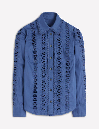 Sienna Broderie Detail Shirt-Denim Blue-7