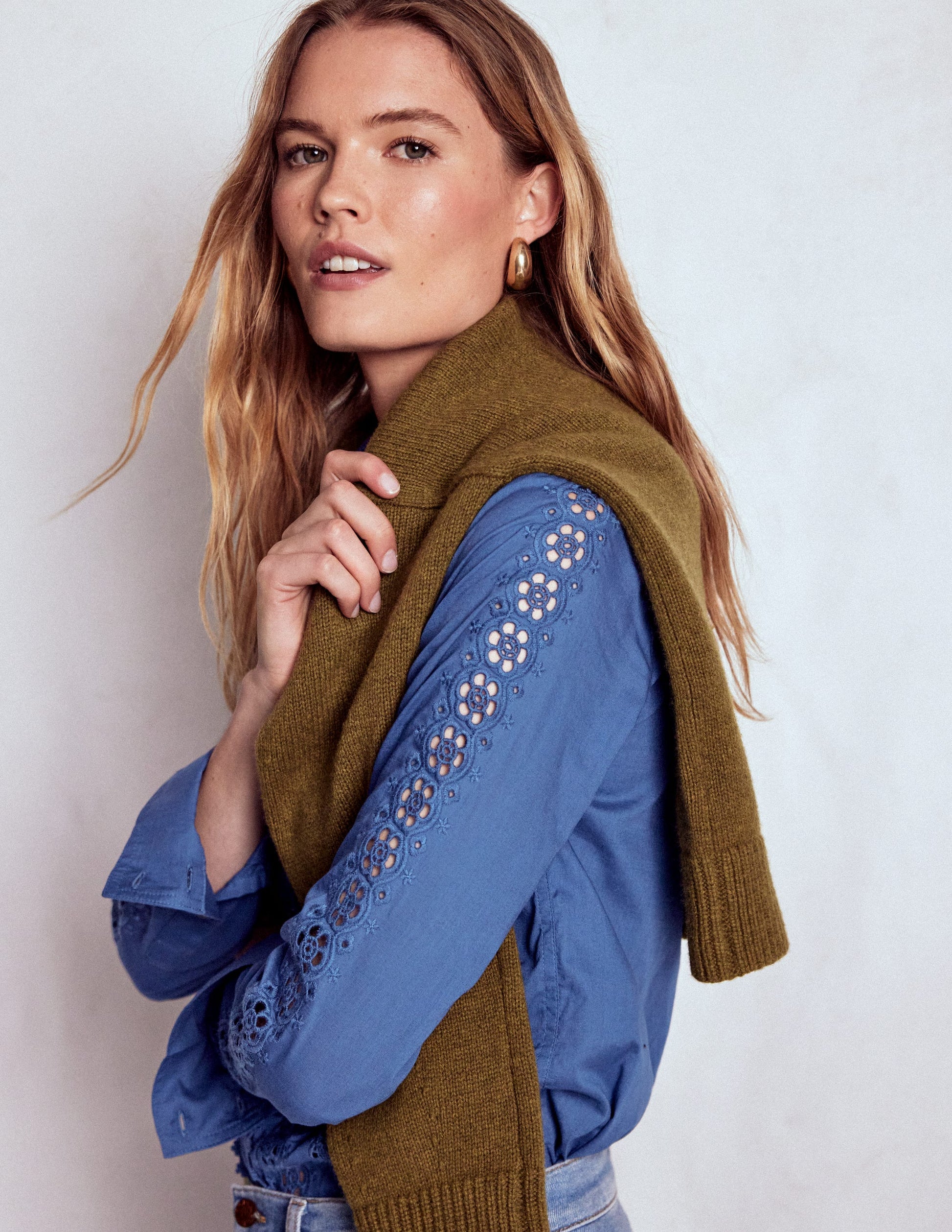 Sienna Broderie Detail Shirt-Denim Blue-6