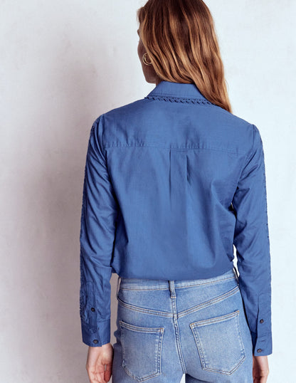 Sienna Broderie Detail Shirt-Denim Blue-3