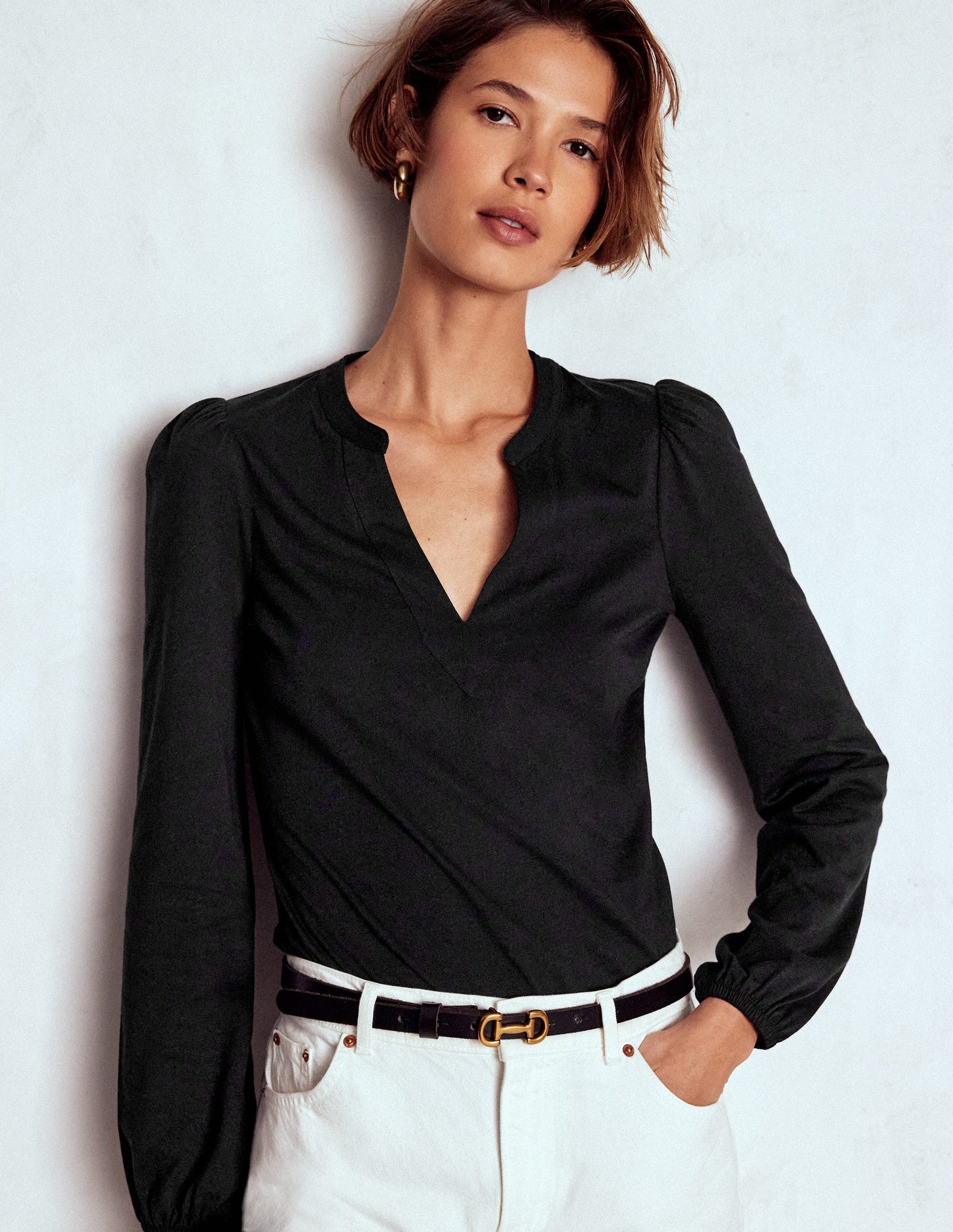 Supersoft Notch Top-Black