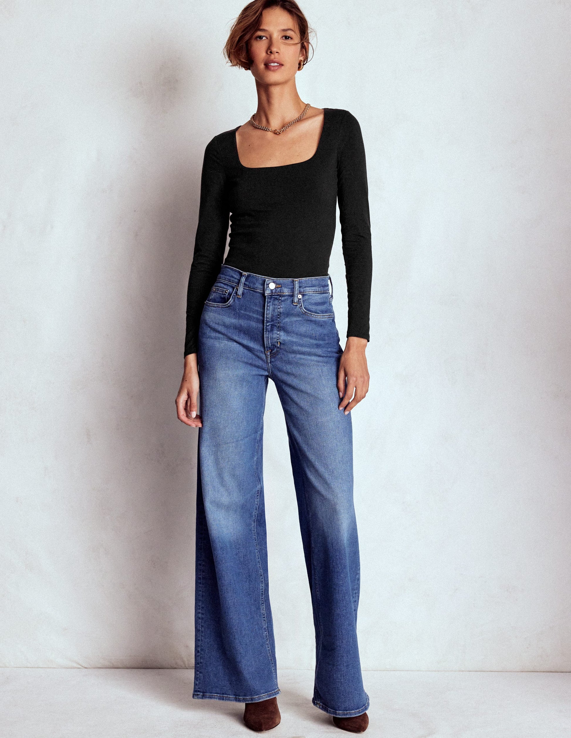 Double Layer Square Neck Top-Black-4