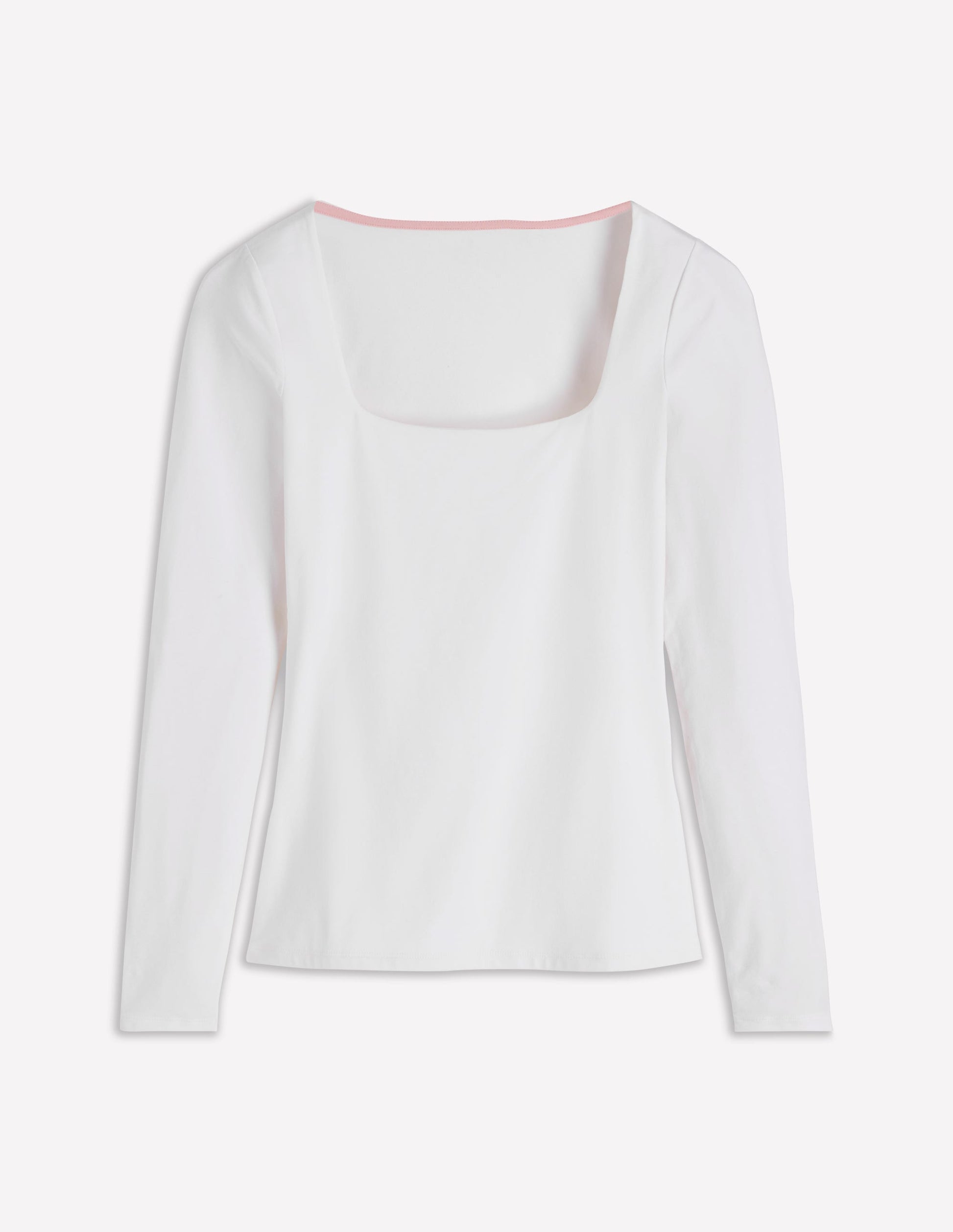 Double Layer Square Neck Top-White-5