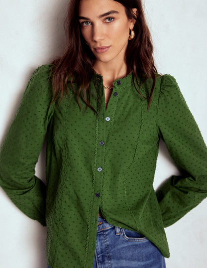 Rhea Cotton Dobby Top-Promenade Green-4