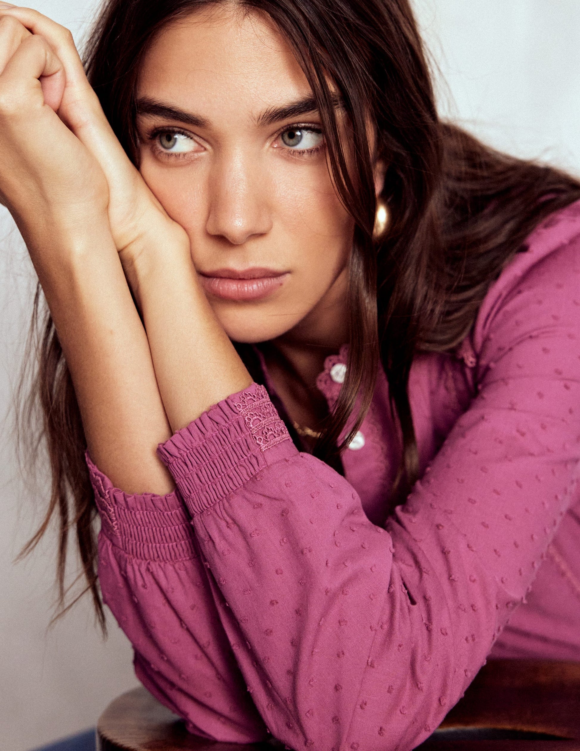 Rhea Cotton Dobby Top-Purple Damson-2