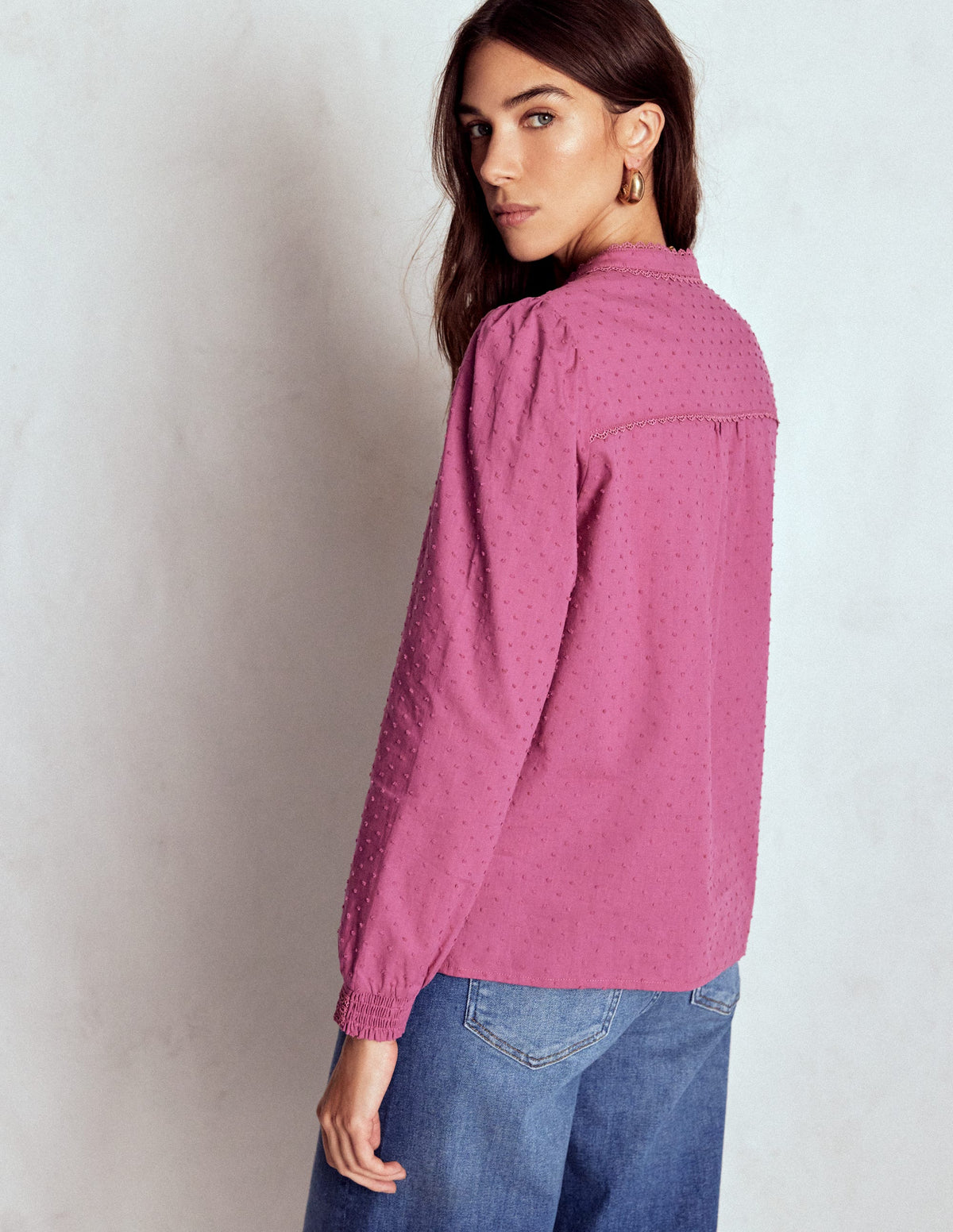Rhea Cotton Dobby Top-Purple Damson - Image 3