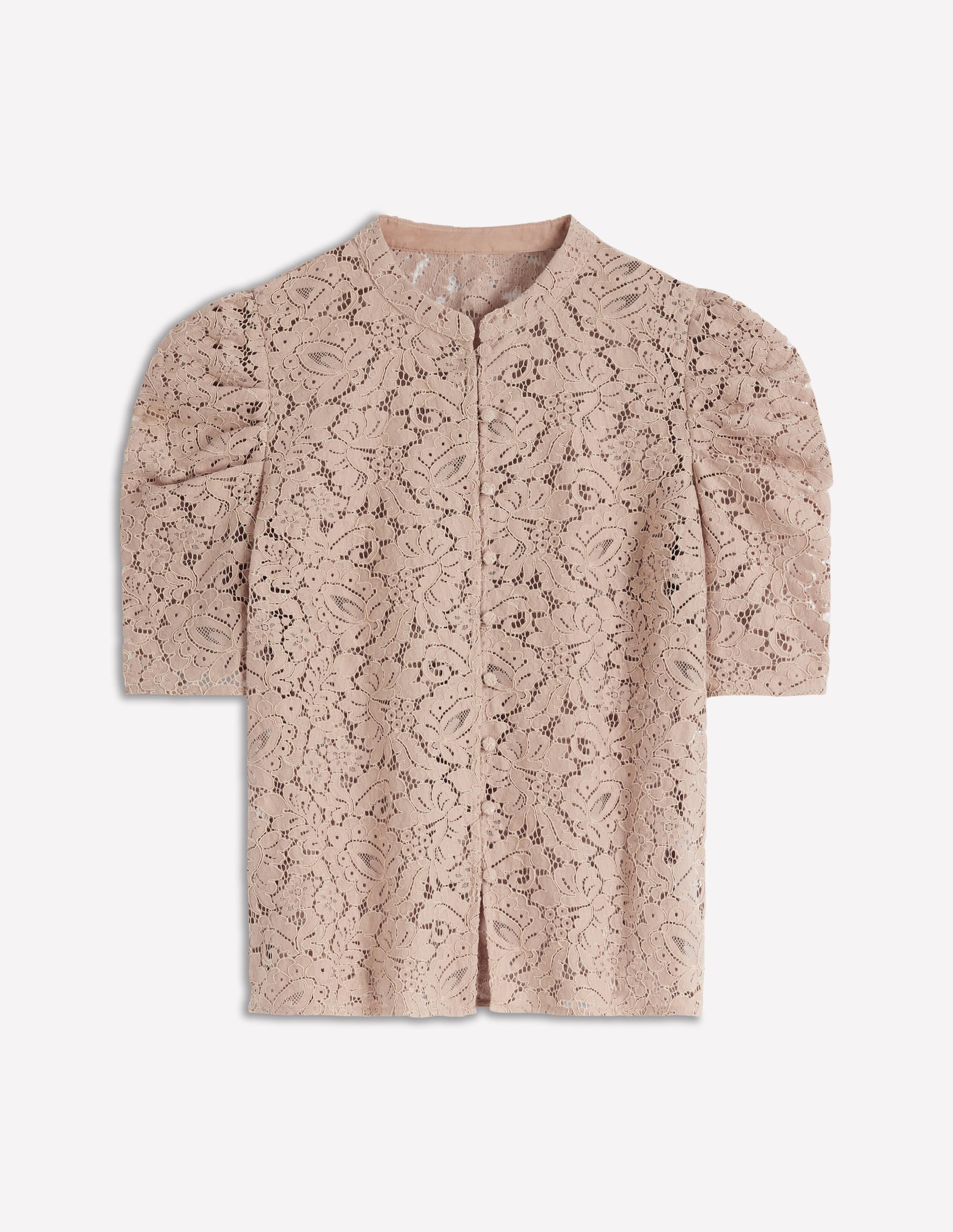 Lace Mutton Sleeve Top-Heather Rose - Image 7