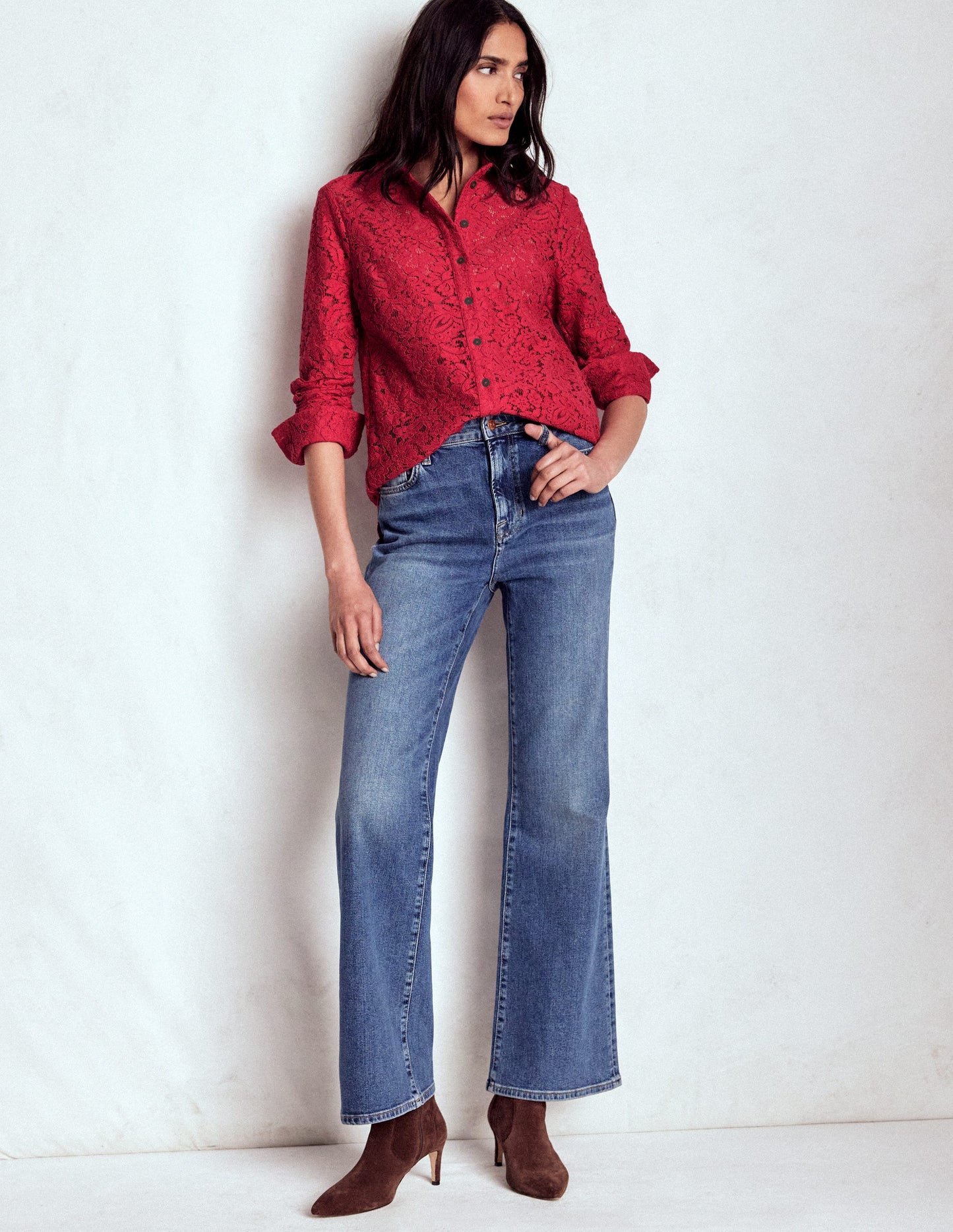 Lace Shirt-Rumba Red