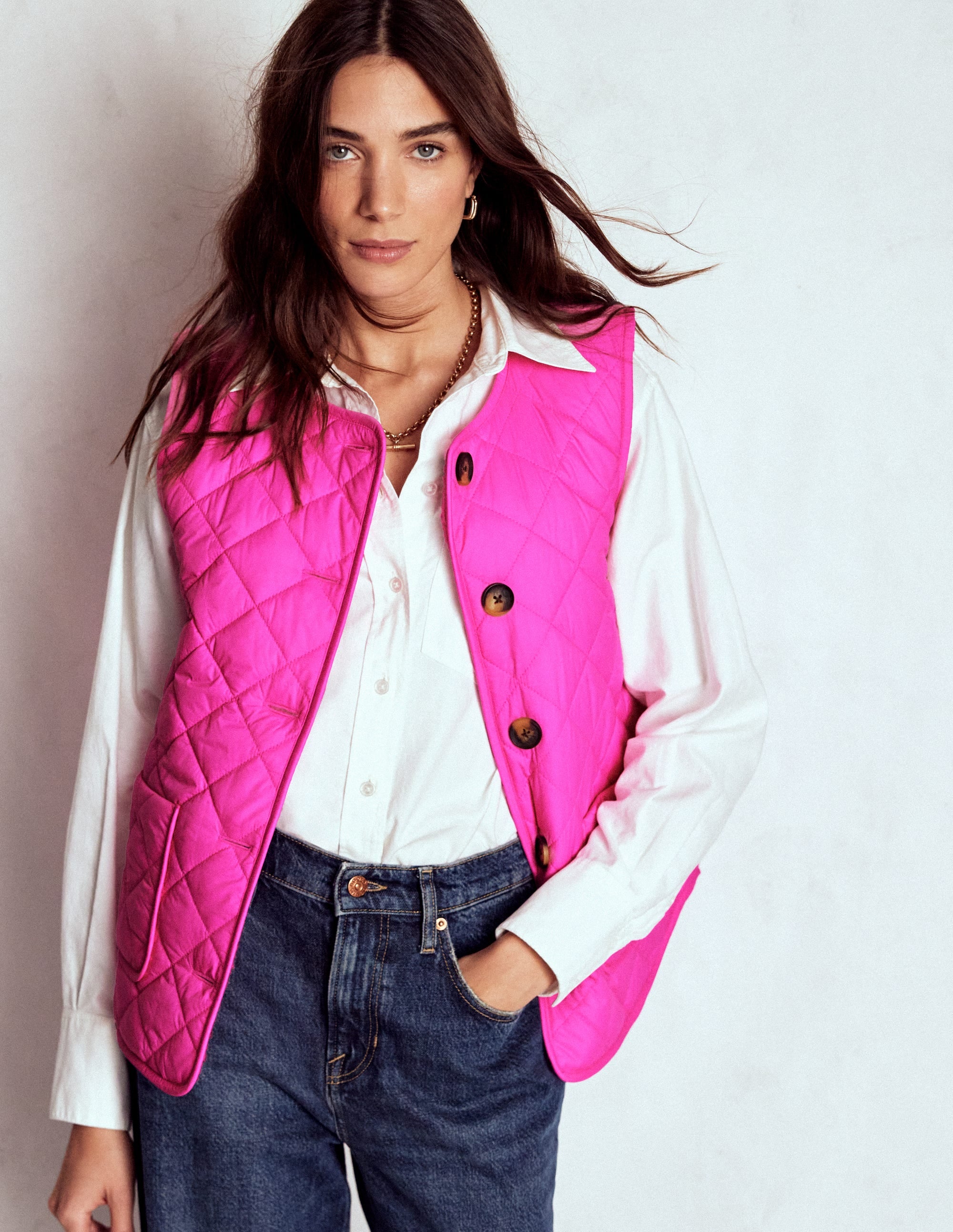 Clerkenwell Reversible Gilet - Pink Ribbon | Boden UK