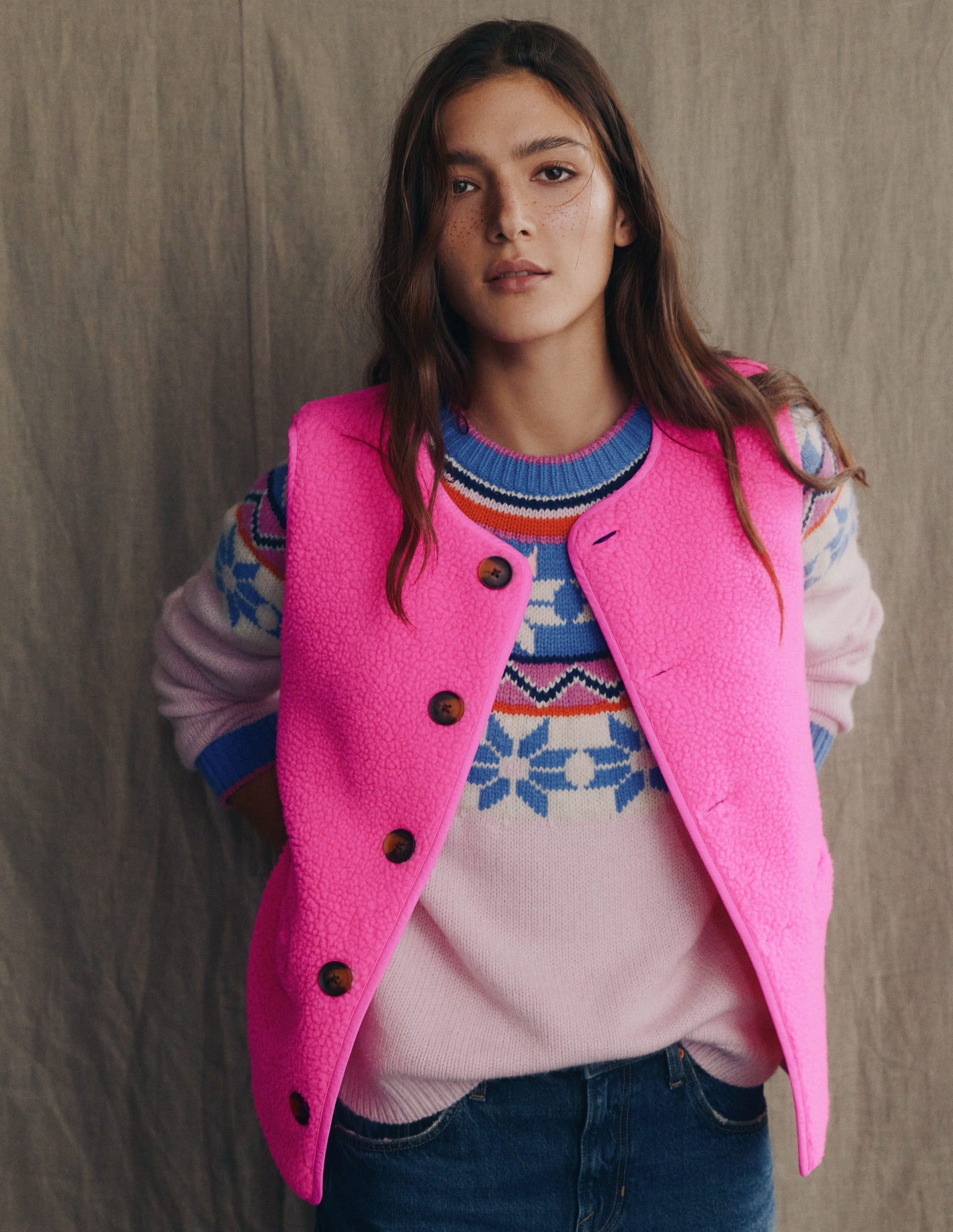 Clerkenwell Reversible Gilet-Pink Ribbon-1