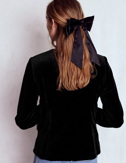 Hampstead Velvet Blazer-Black-2