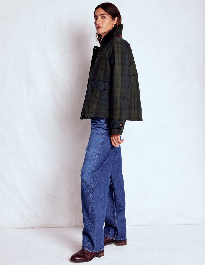 Raglan Wax Jacket-BLACKWATCH