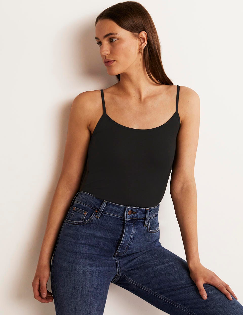 Plain Cami Top-Black-1
