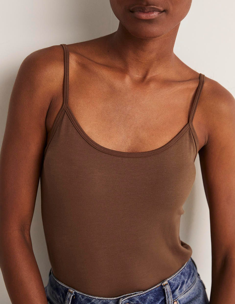 トップス maison de dolce. blossom cami Plain Cami Top-Deep Brown | Boden UK