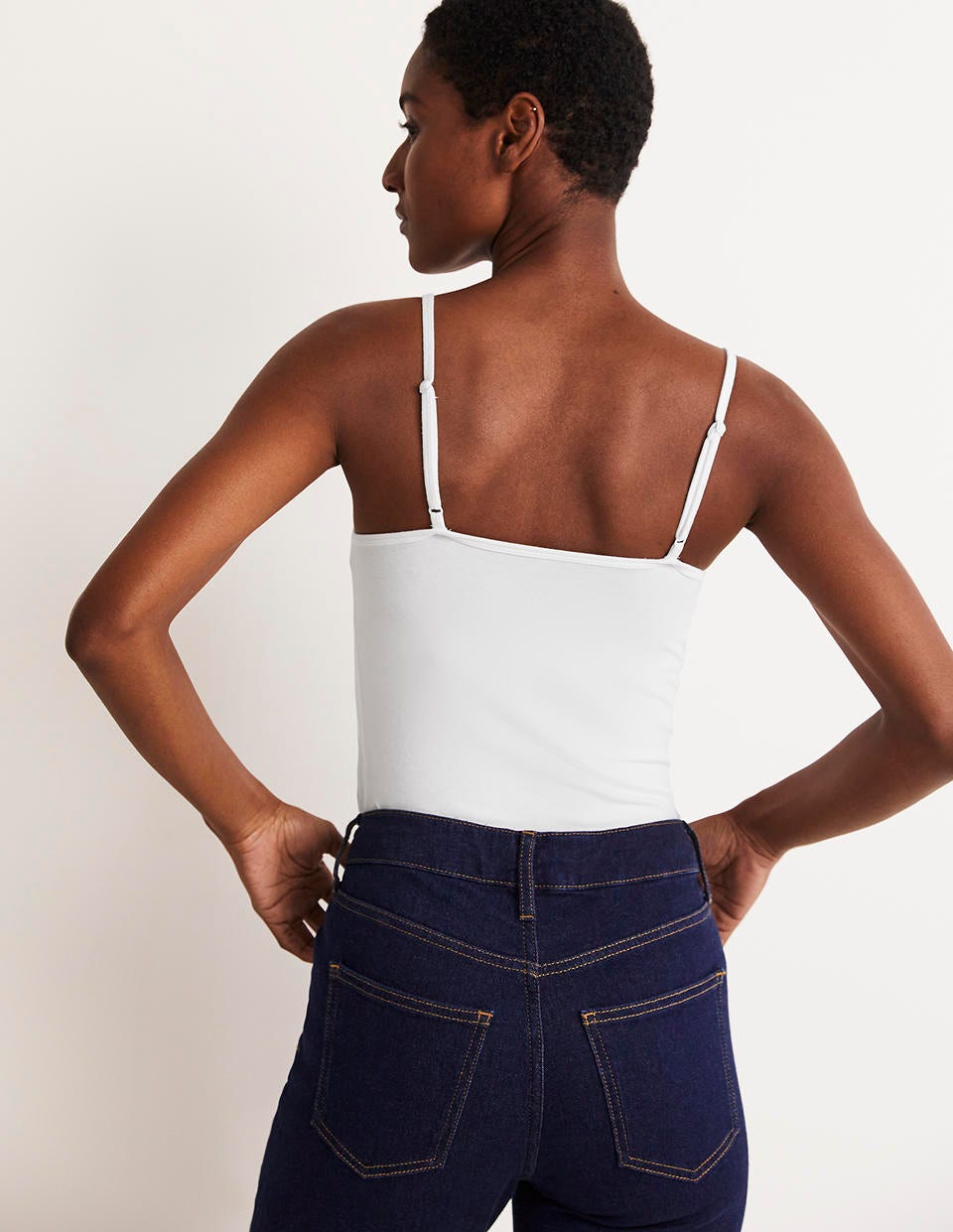 Plain Cami Top-White