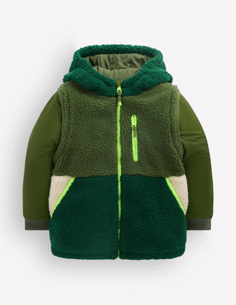 Panelled Borg Mix Jacket