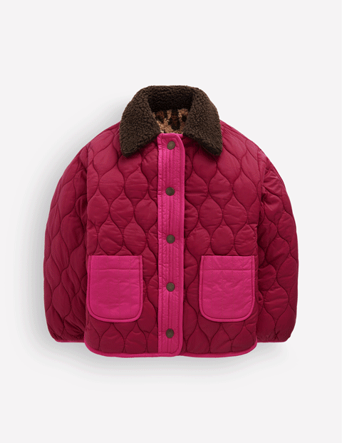 Reversible Borg Quilted Jacket