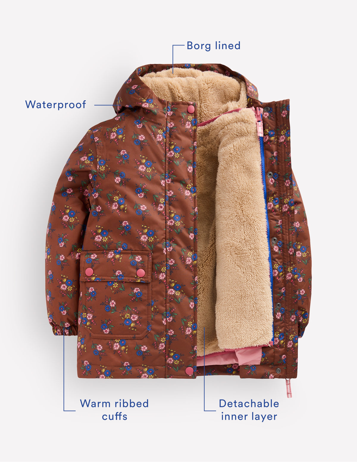 4-in-1 Waterproof Coat-Russet Sprouting Garden - Image 4