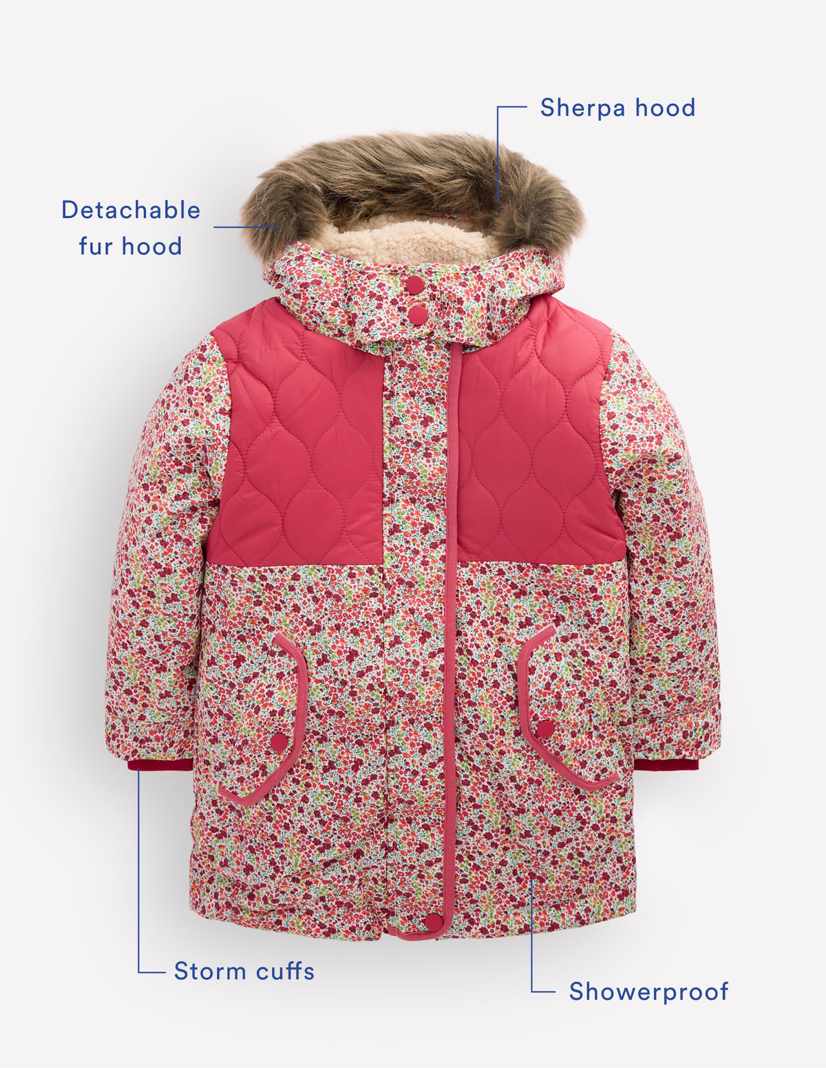 Joni Quilted Parka Coat-Floral-3