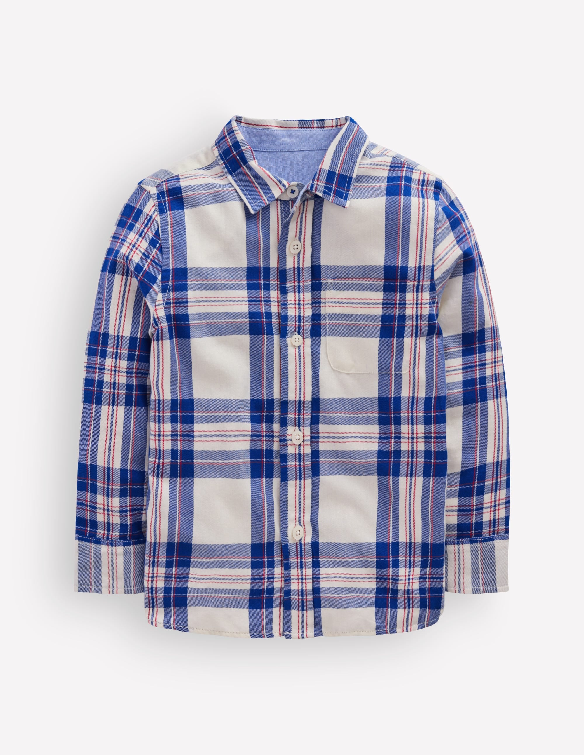 Cosy Cotton Check Shirt-Papyrus and Surf The Web Check - Image 1