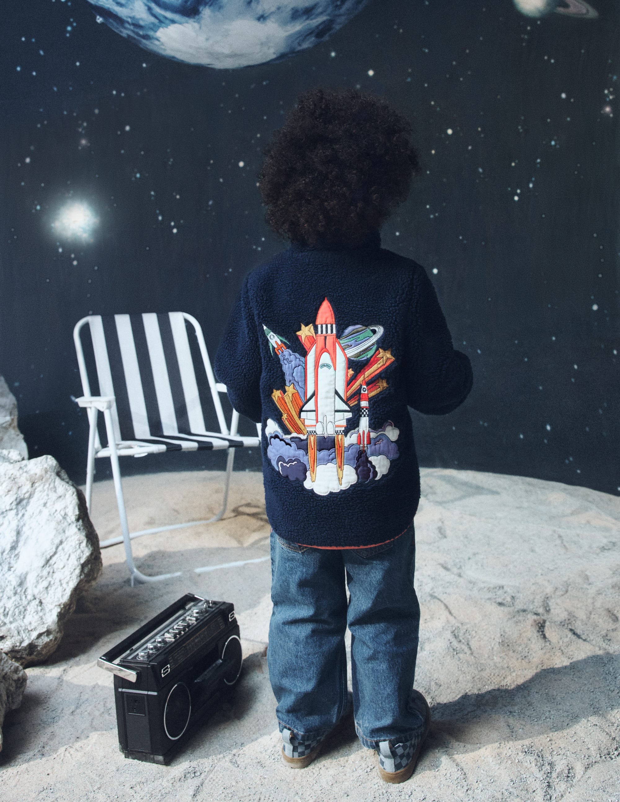 Cosy Borg Jacket-College Navy Space - Image 8