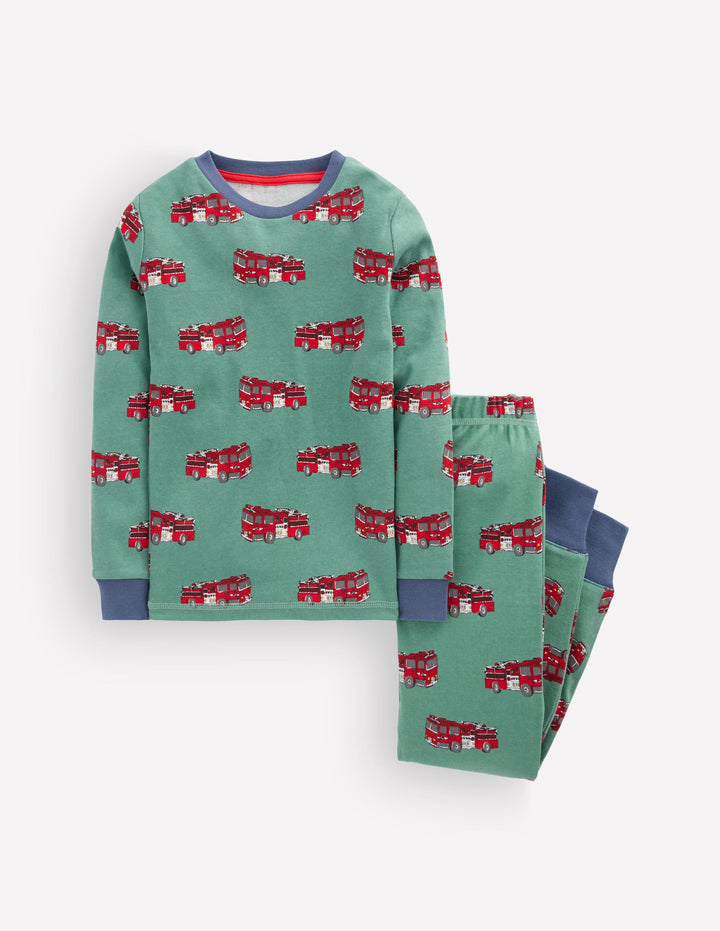Snug Long John Pyjamas-Fire Trucks