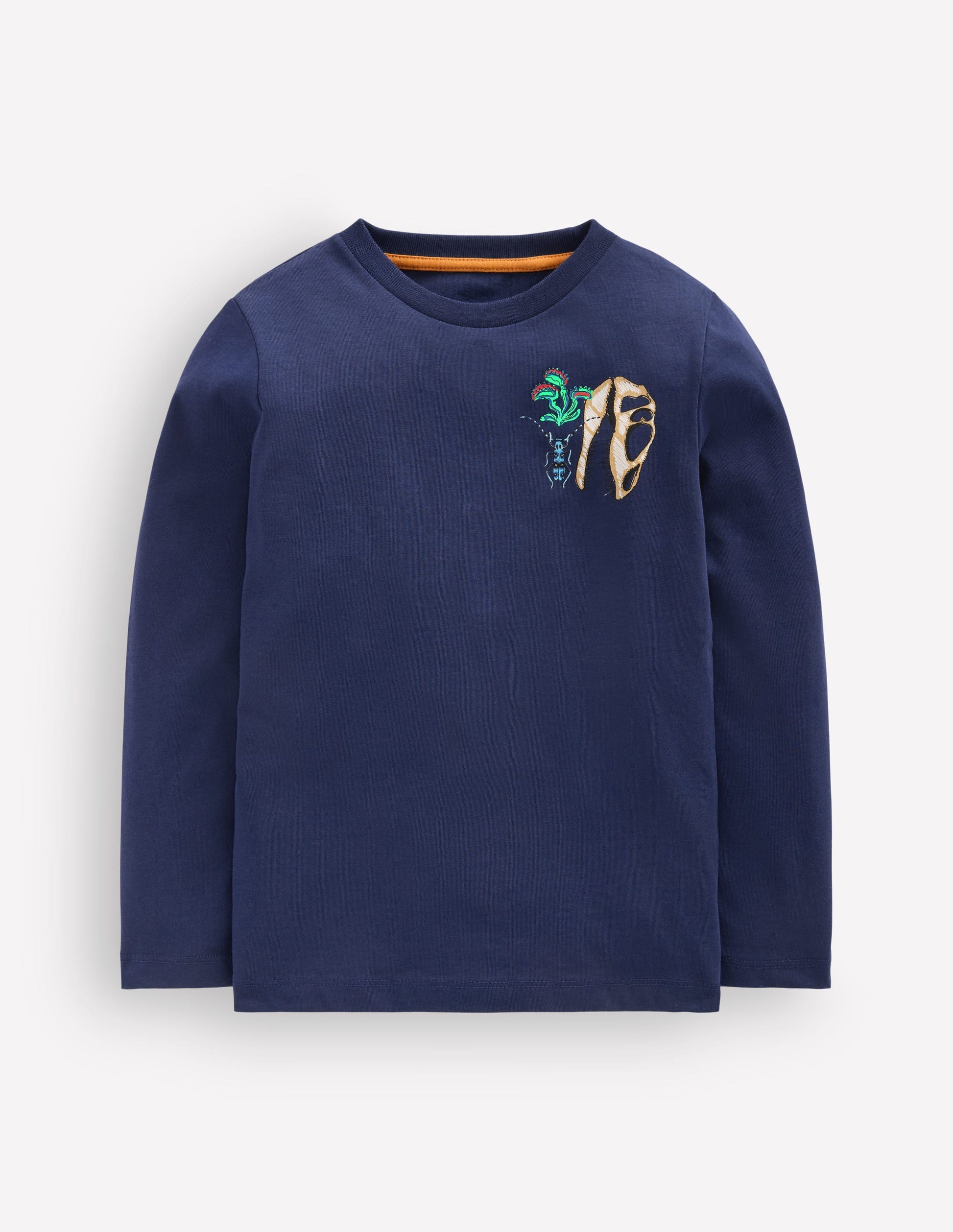 Front & Back Printed T-shirt-College Navy Random Things-1