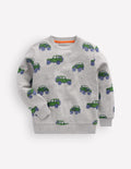 Everyday Printed Sweatshirt-Grey Marl Jeep