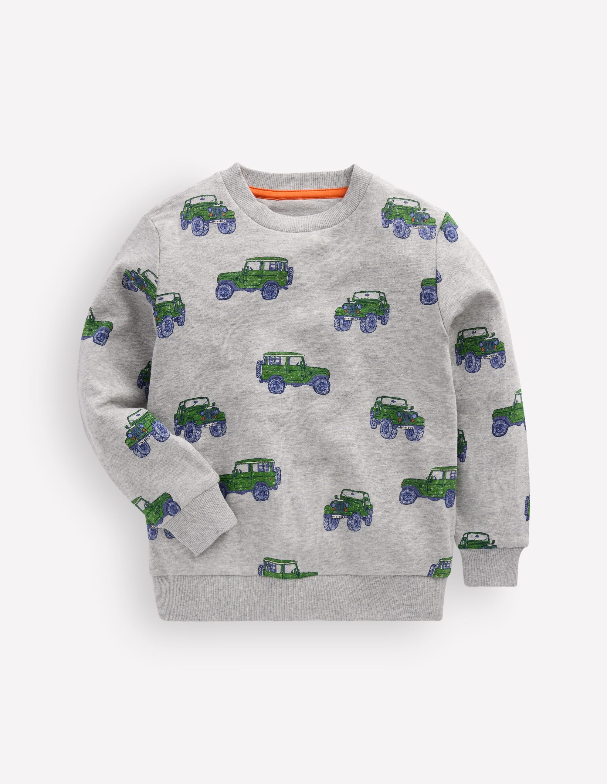 Everyday Printed Sweatshirt-Grey Marl Jeep - Image 1
