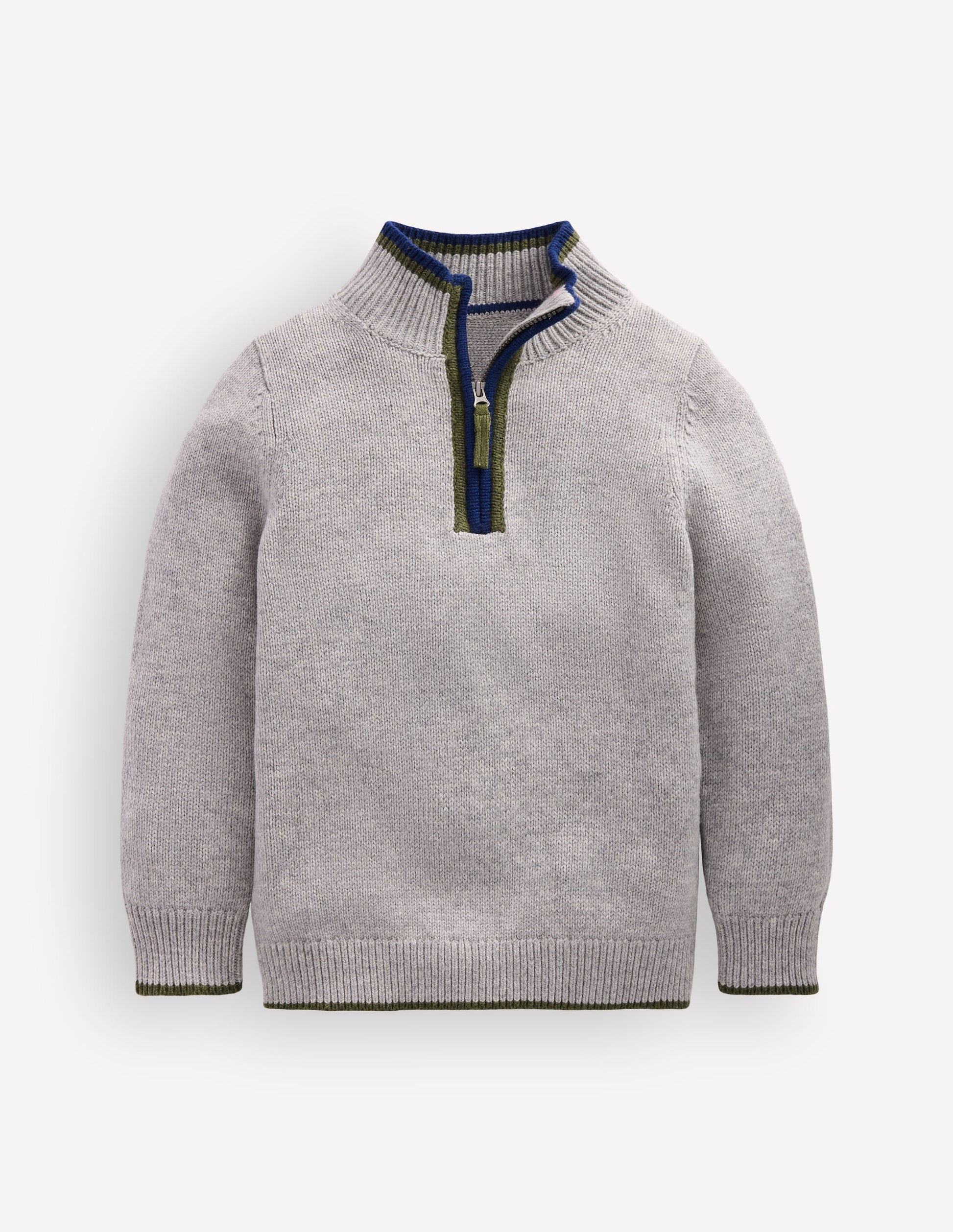 Heritage Half-Zip Jumper-Grey Marl-2