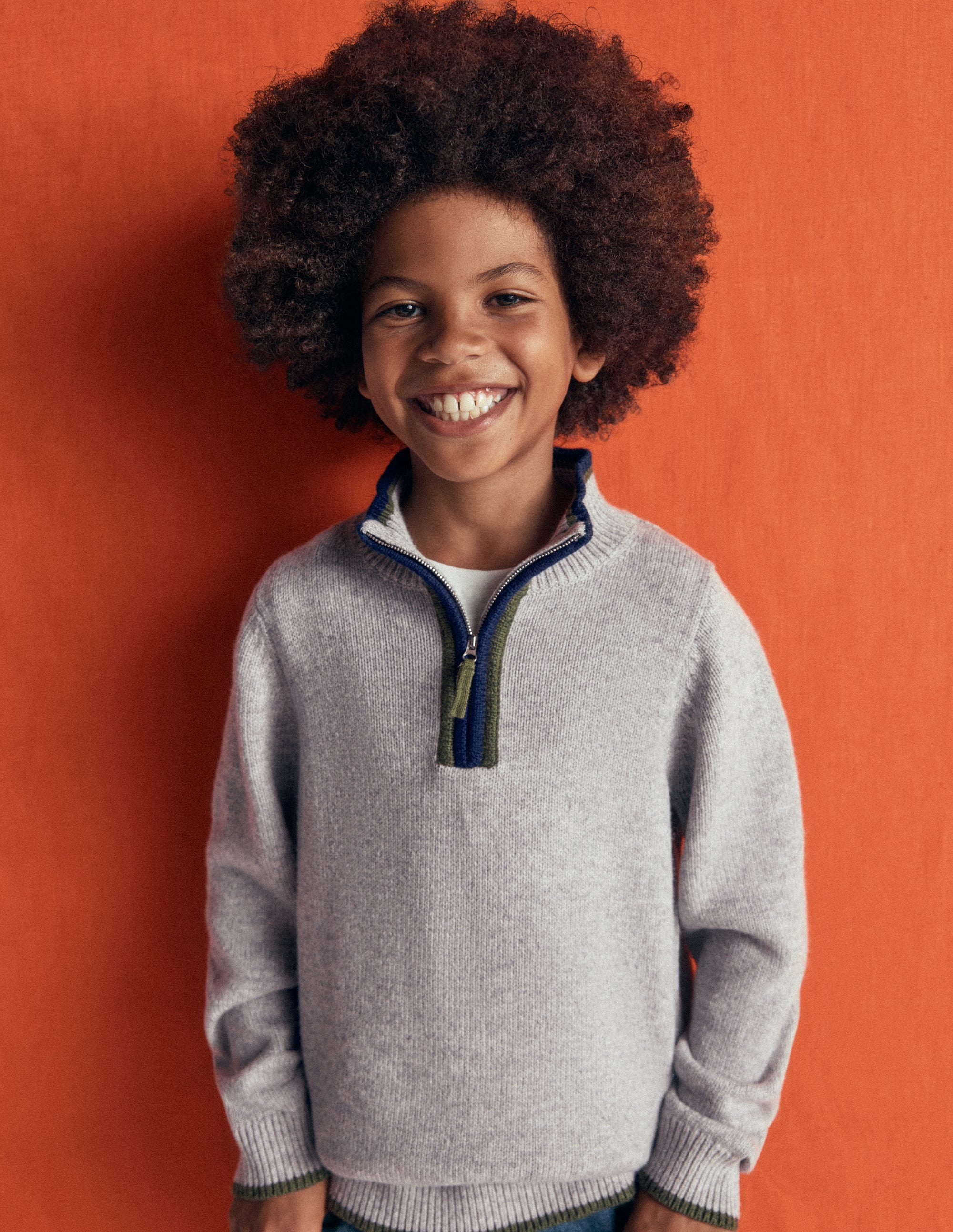 Heritage Half-Zip Jumper-Grey Marl - Image 1