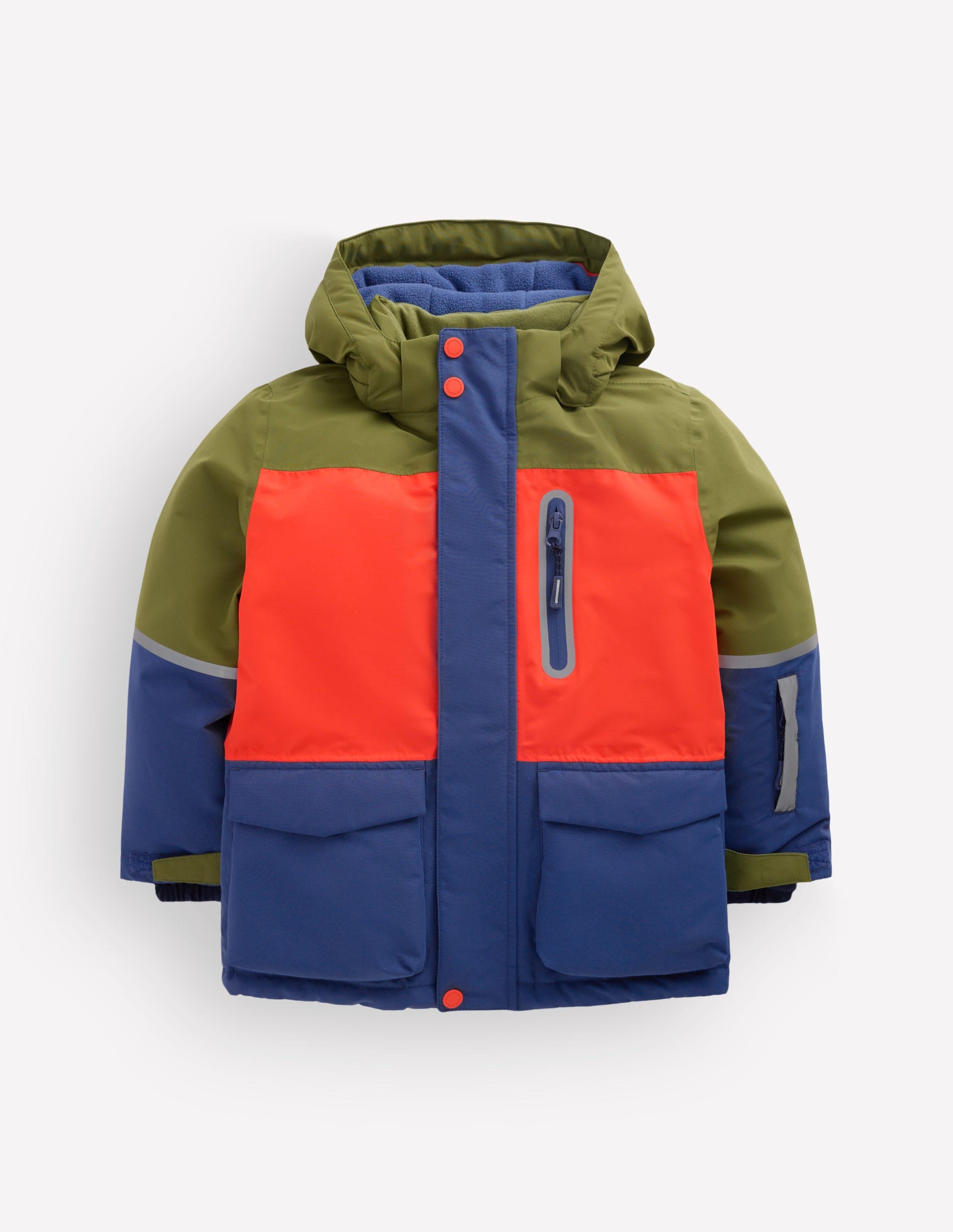 All-weather Waterproof Coat-Khaki Colour Block-5