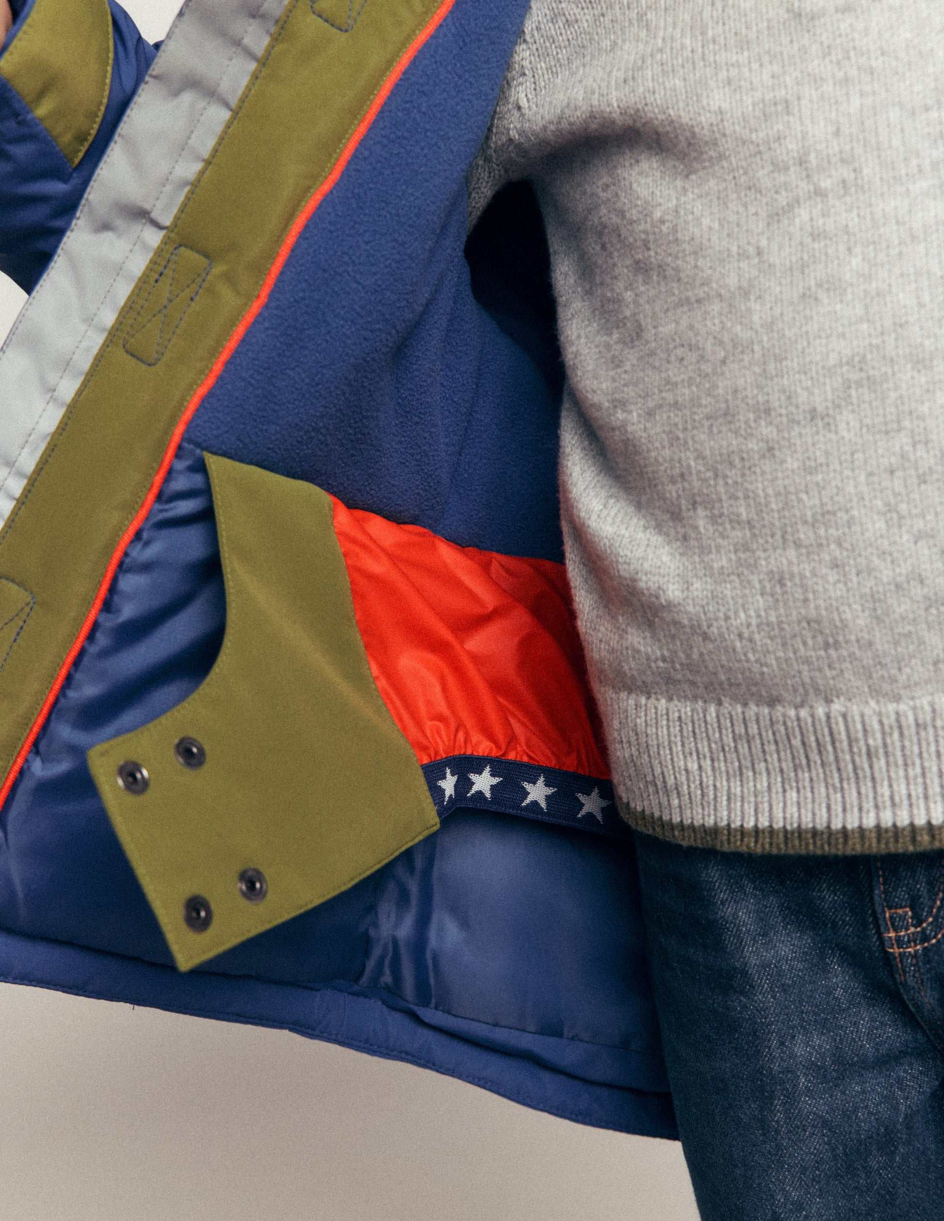 All-weather Waterproof Coat-Khaki Colour Block-4