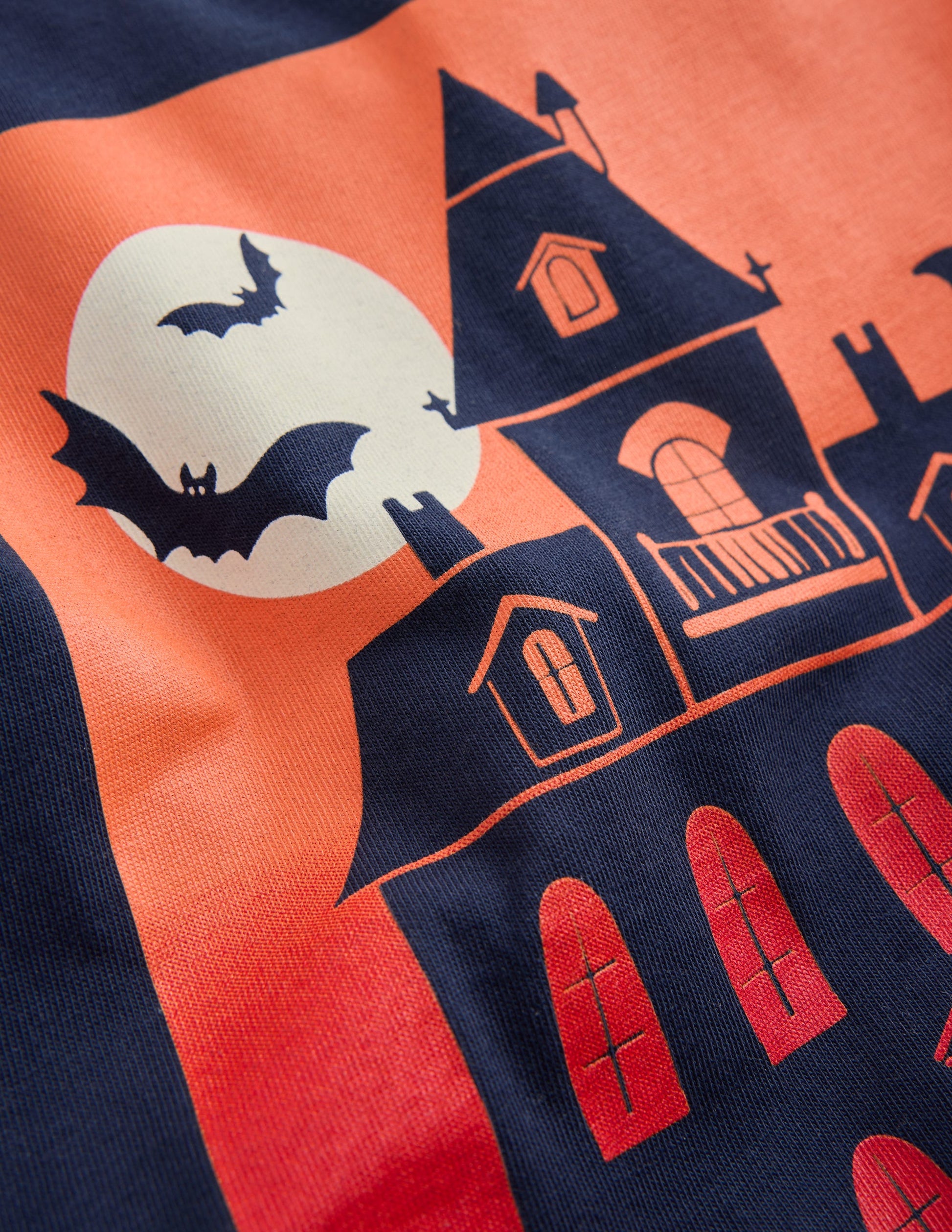 Long Sleeve Glow T-shirt-French Navy, Halloween Castle-5