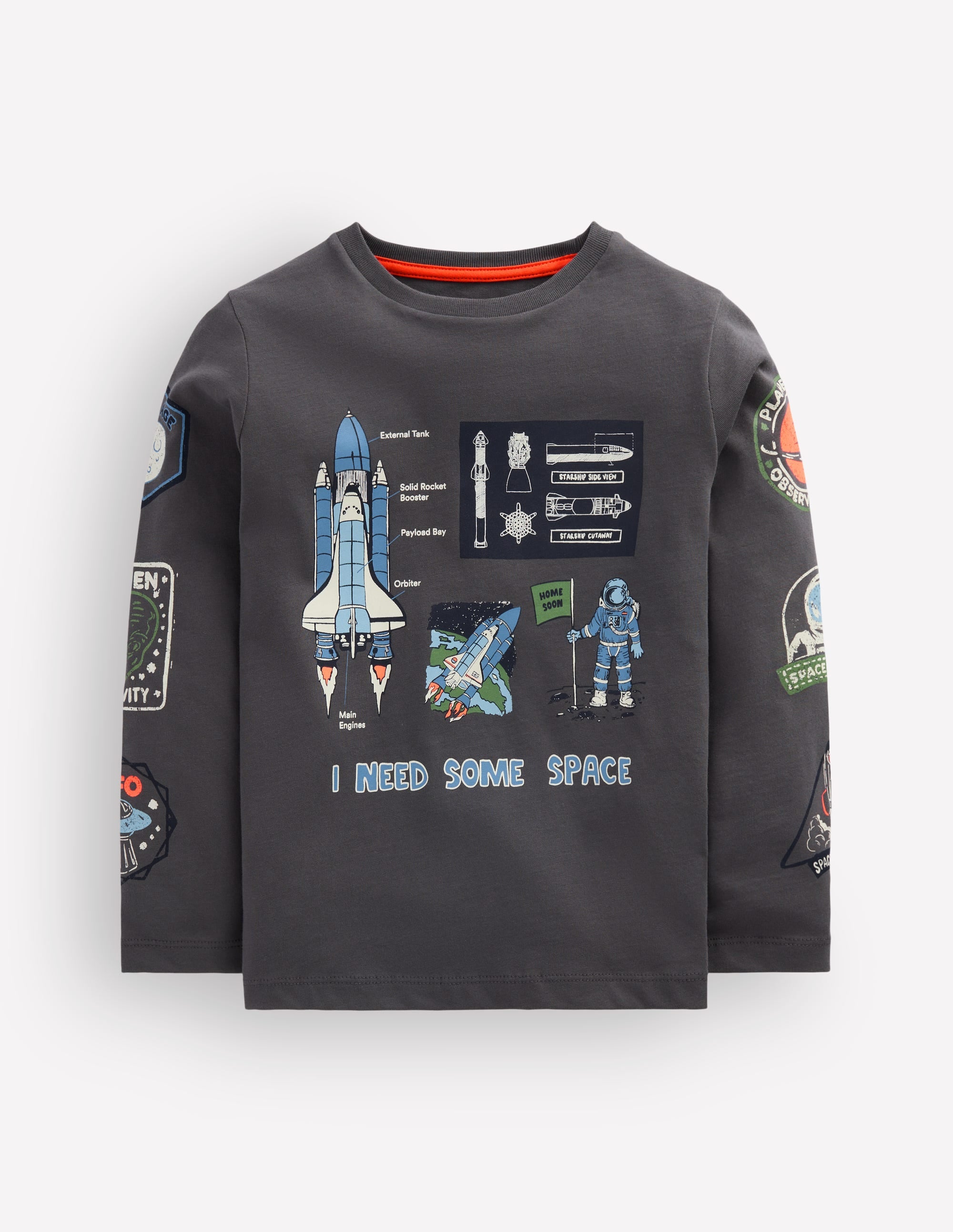 Long Sleeve Glow T-shirt-Warm Grey, Space - Image 3