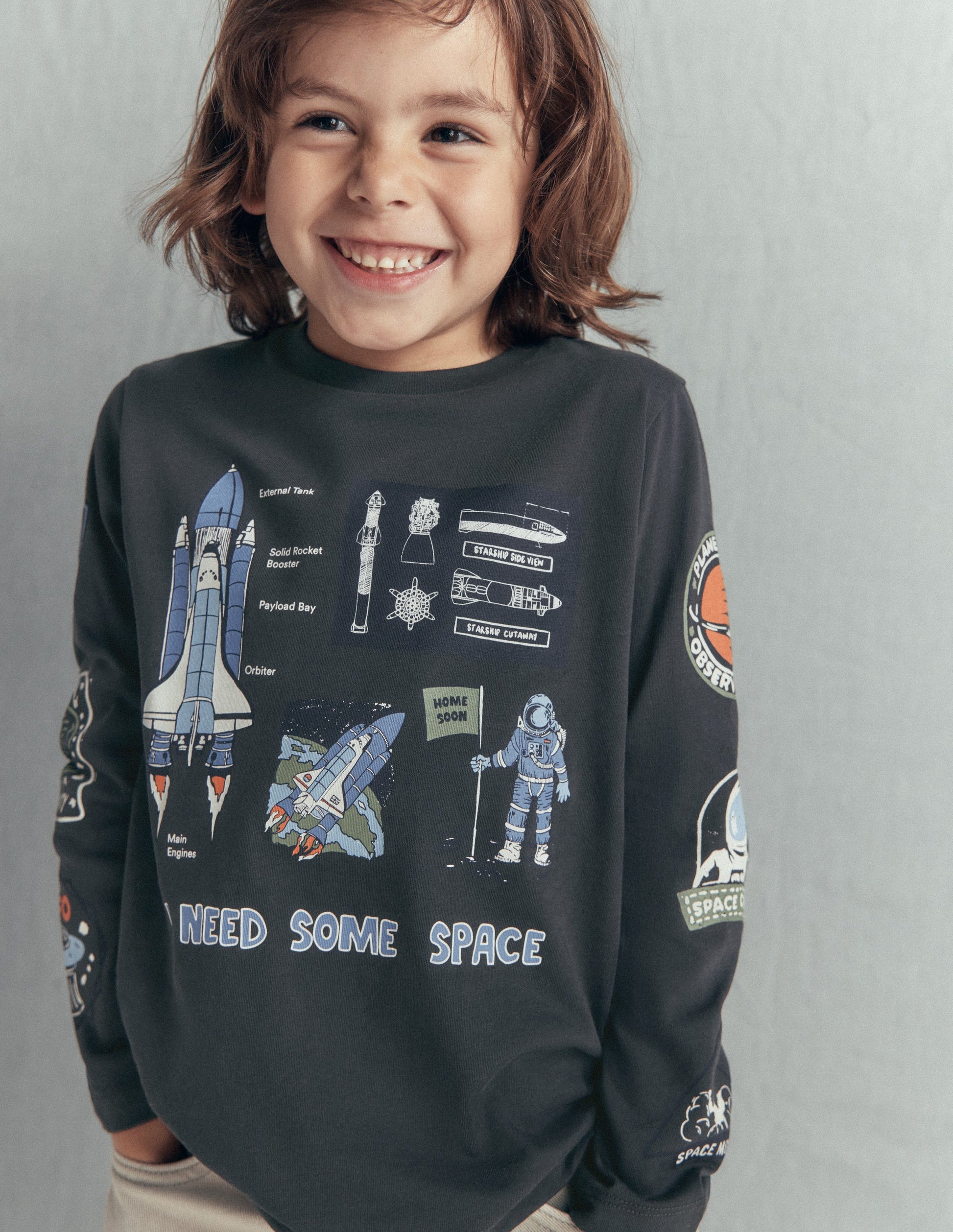 Long Sleeve Glow T-shirt-Warm Grey, Space-1