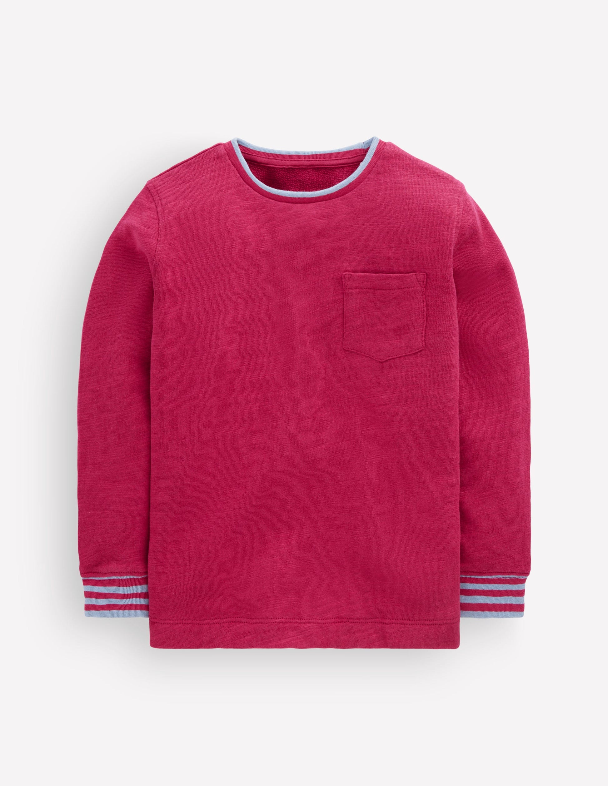 Cosy Mid-weight T-shirt-Sweet Cherry / French Blue-1