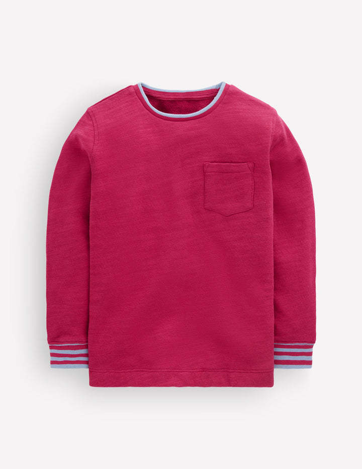 Cosy Mid-weight T-shirt-Sweet Cherry / French Blue