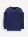 Cosy Mid-weight T-shirt-College Navy / Jewel Green