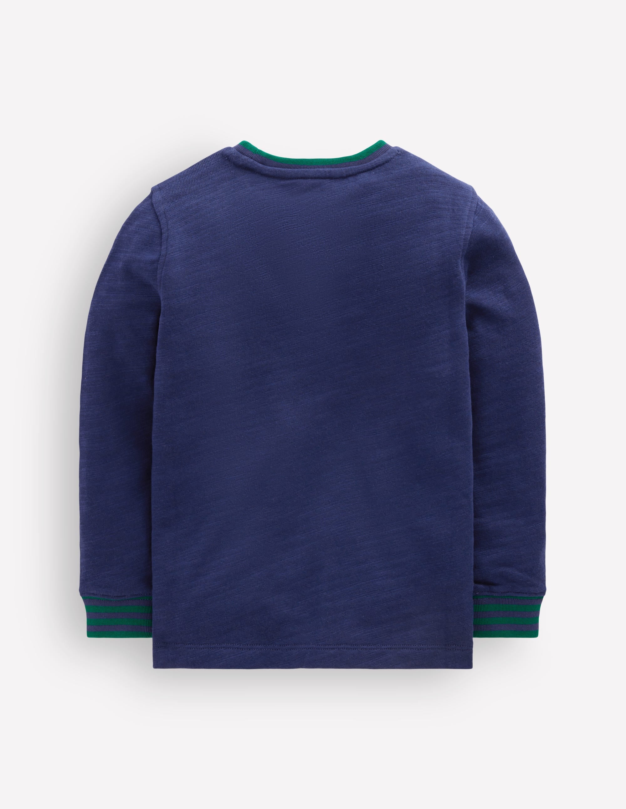 Cosy Mid-weight T-shirt-College Navy / Jewel Green - Image 2