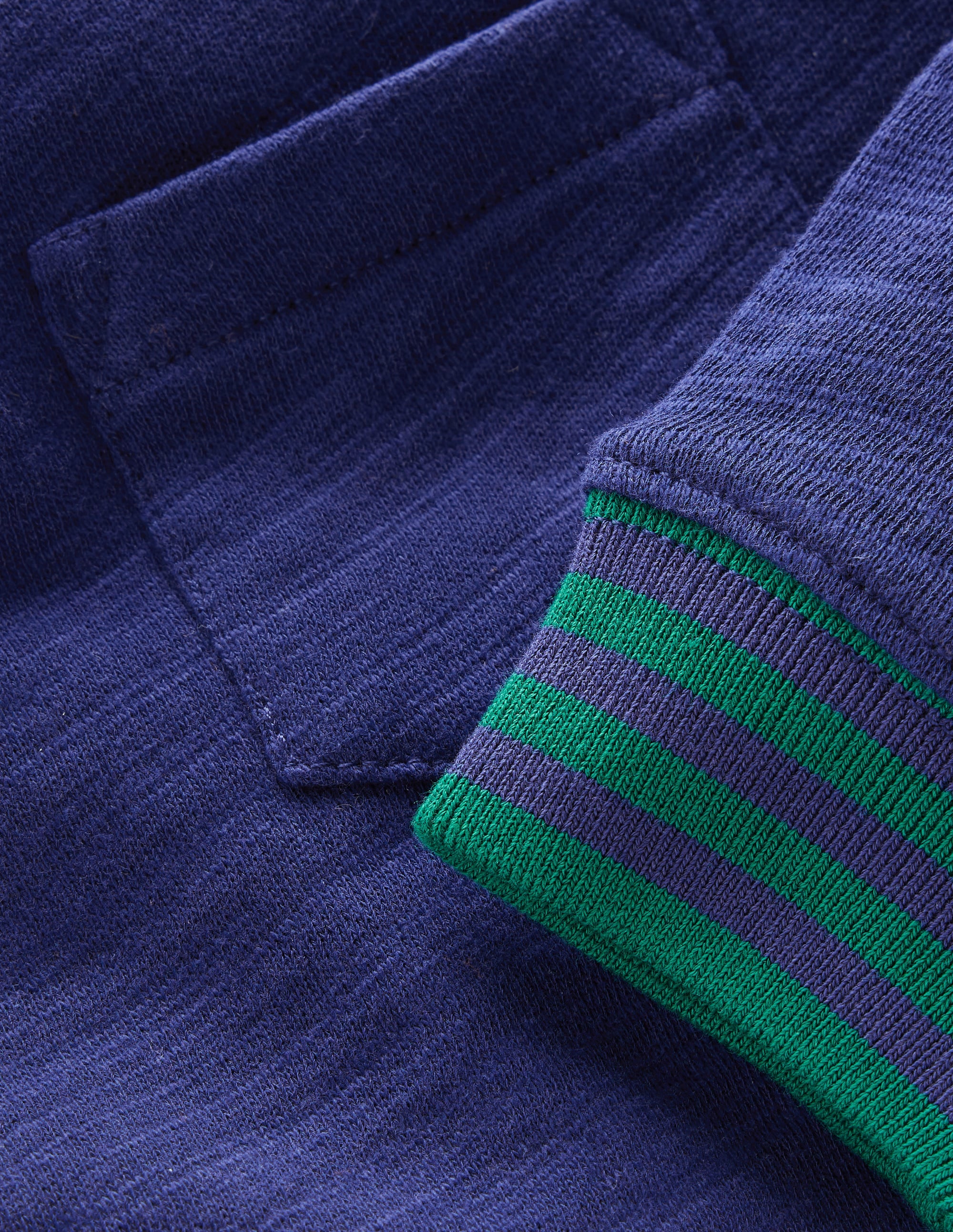 Cosy Mid-weight T-shirt-College Navy / Jewel Green - Image 3