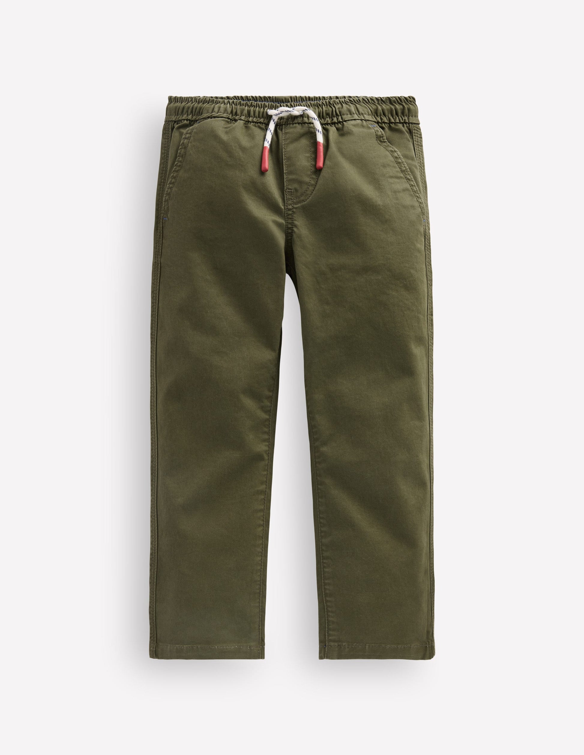 Slim Pull-on Trousers-Woodland Green-1